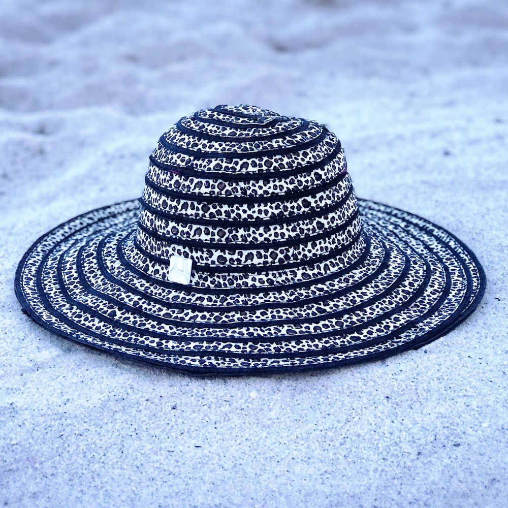 Animal Print Ribbon Black Sun Hat New Boutique Item Follow us on Instagram @MsCh